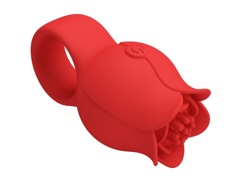 PRETTY LOVE - JAE ROSE SHAPED FINGER VIBRATOR 10 VIBRATIONS RED
