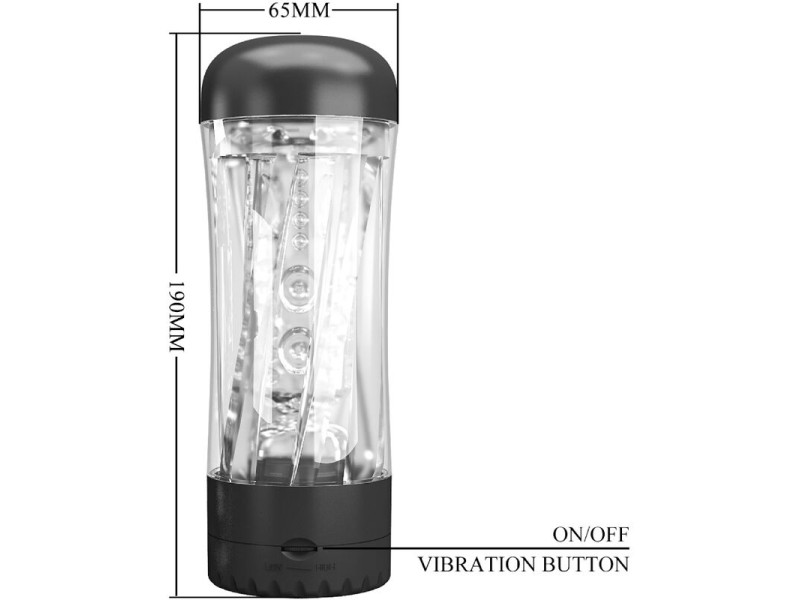 PRETTY LOVE - TAMARA MALE MASTURBATOR MULTI-SPEED VIBRATOR BLACK