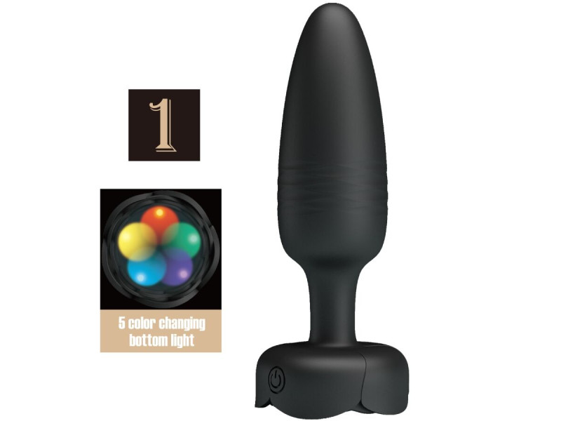 PRETTY LOVE - TARION ANAL PLUG WITH  LED LIGHT BLACK 12.5 CM