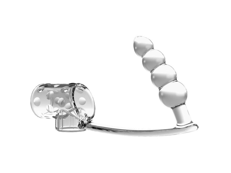 PRETTY LOVE - PENIS SLEEVE WITH ANAL PLUG TRANSPARENT
