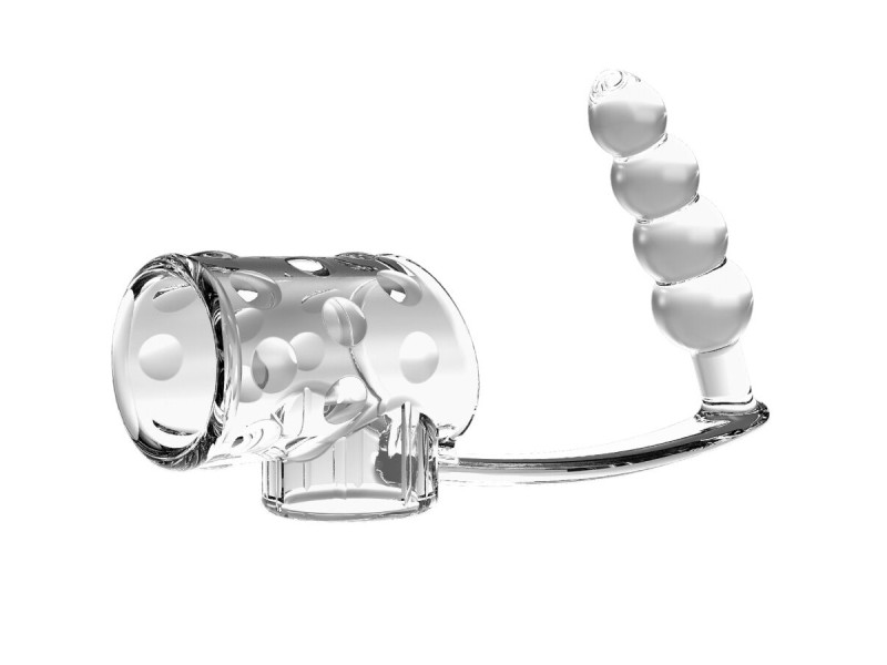 PRETTY LOVE - PENIS SLEEVE WITH ANAL PLUG TRANSPARENT