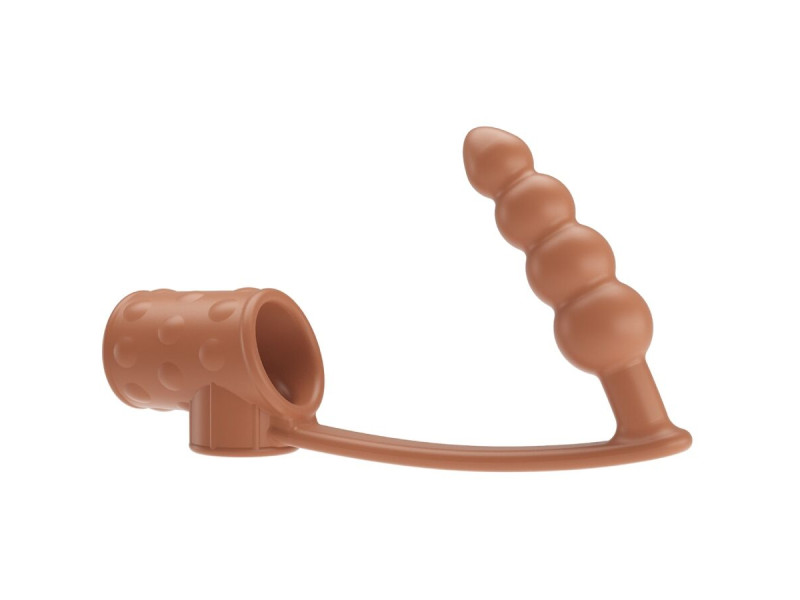 PRETTY LOVE - PENIS SLEEVE WITH ANAL PLUG NATURAL