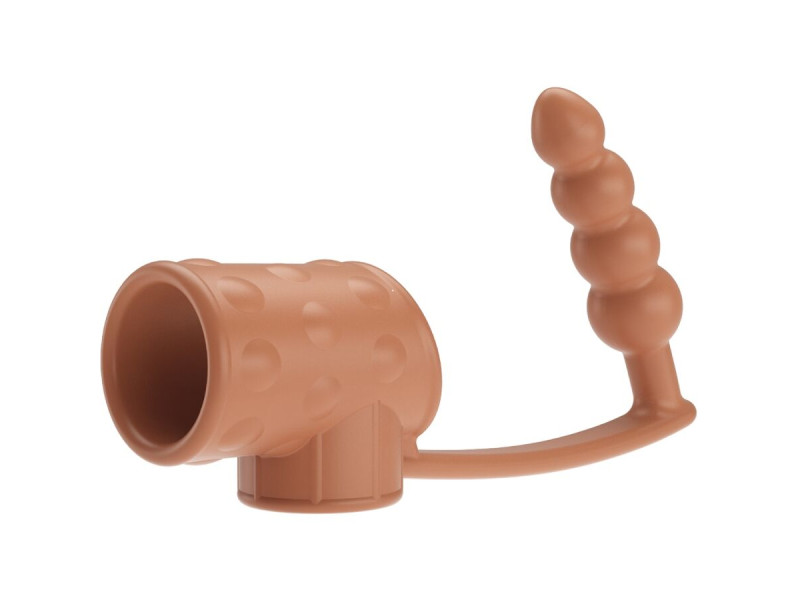 PRETTY LOVE - PENIS SLEEVE WITH ANAL PLUG NATURAL