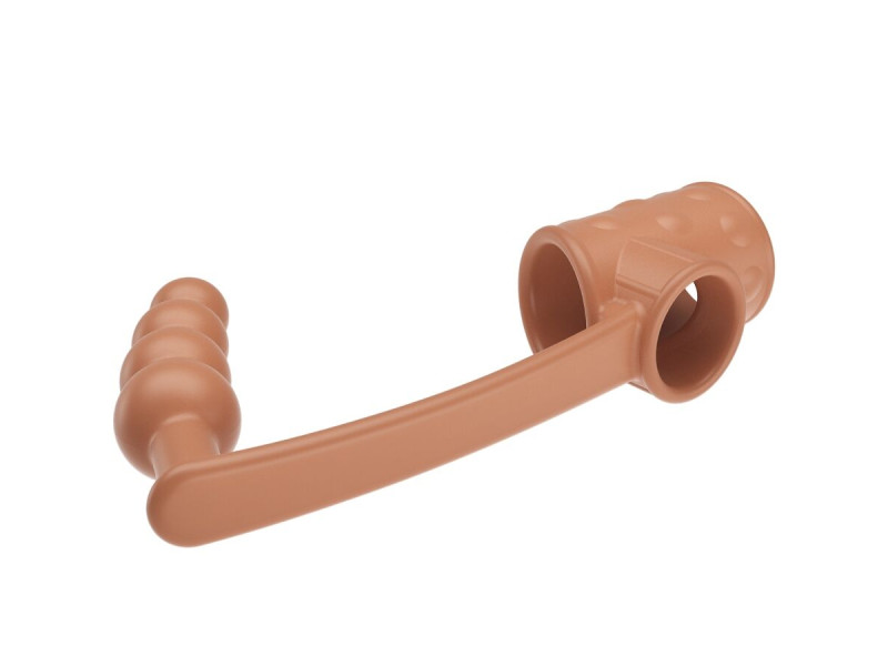 PRETTY LOVE - PENIS SLEEVE WITH ANAL PLUG NATURAL
