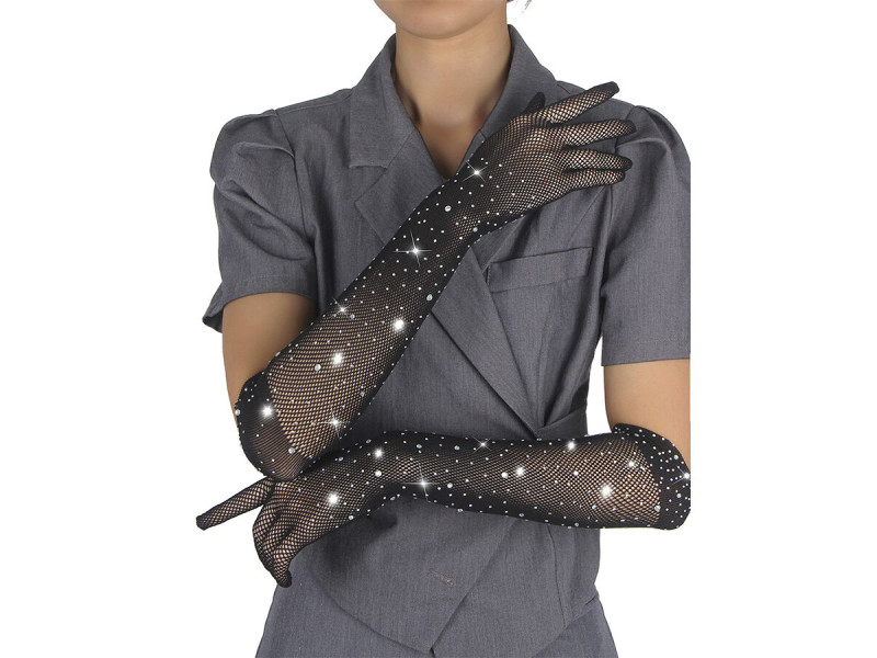 SUBBLIME - 957469SHINE TRANSPARENT GLOVES BLACK S/M