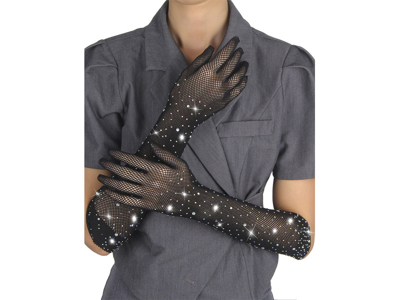 SUBBLIME - 957469SHINE TRANSPARENT GLOVES BLACK S/M