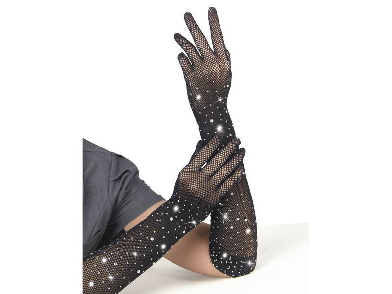 SUBBLIME - 957469SHINE TRANSPARENT GLOVES BLACK S/M