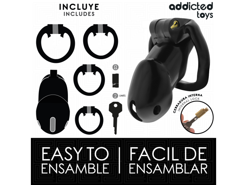 ADDICTED TOYS LOCKED - MINDNIGHT CELL PENIS CAGE SIZE L