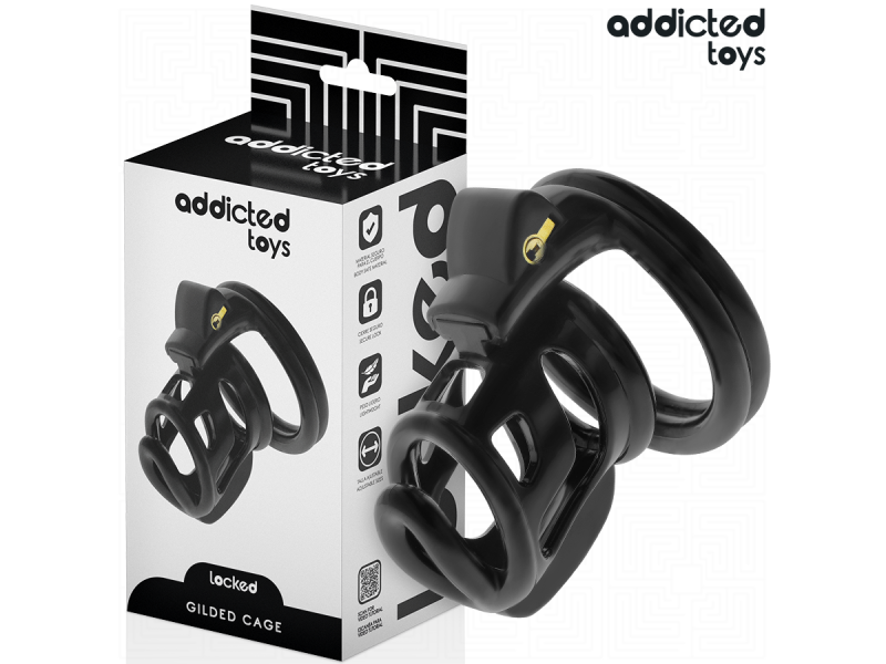 ADDICTED TOYS LOCKED - GILDEN CAGE SILICONE PENIS CAGE 8.5 CM