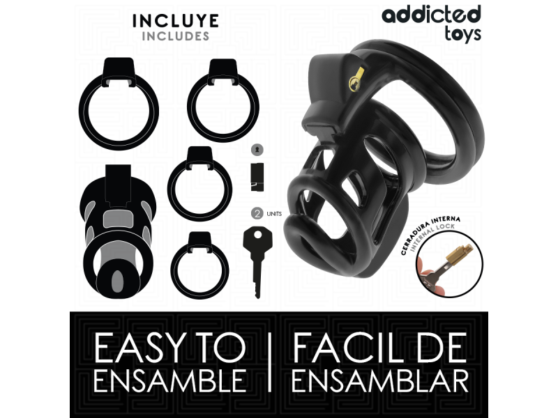 ADDICTED TOYS LOCKED - GILDEN CAGE SILICONE PENIS CAGE 8.5 CM