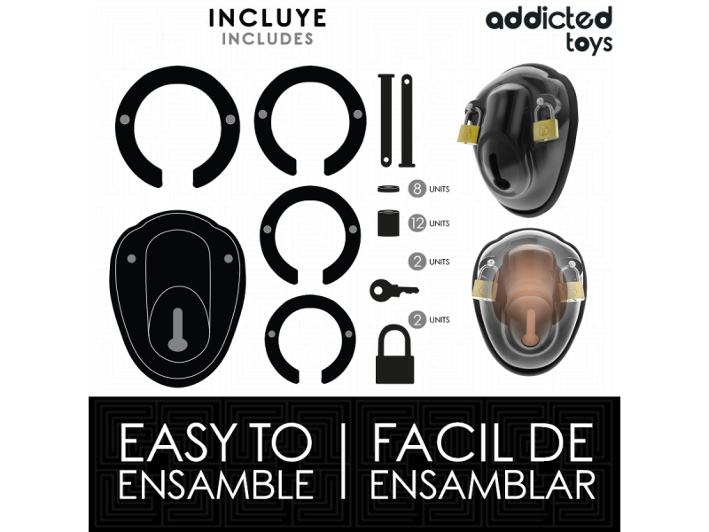ADDICTED TOYS LOCKED - KEYLESS RESTRAINT PENIS CAGE 11.5 CM