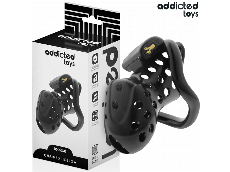 ADDICTED TOYS LOCKED - CHAINED HOLLOW PENIS CAGE 10.5 CM