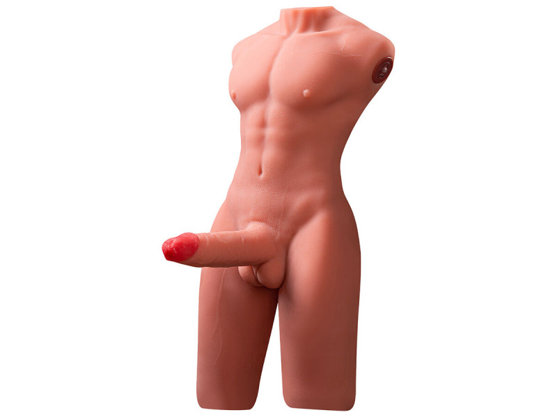 XISE - JASON HALF BODY REALISTIC MALE TORSO WITH THRUSTING AND VIBRATION 55 CM