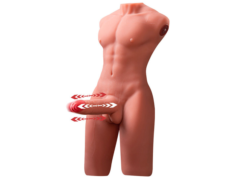 XISE - JASON HALF BODY REALISTIC MALE TORSO WITH THRUSTING AND VIBRATION 55 CM