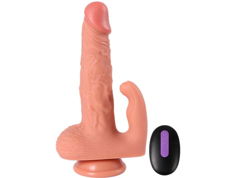 SHEQU - HAYDEN DILDO AND CLITORIS STIMULATOR WITH VIBRATION AND REMOTE CONTROL 16 CM