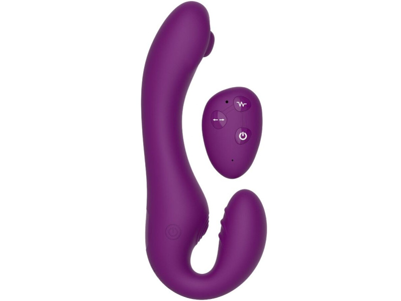 XOCOON - 2 IN 1 STRAPLESS STRAP-ON VIBRATOR WITH REMOTE CONTROL PURPLE