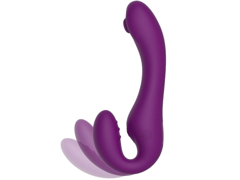 XOCOON - 2 IN 1 STRAPLESS STRAP-ON VIBRATOR WITH REMOTE CONTROL PURPLE