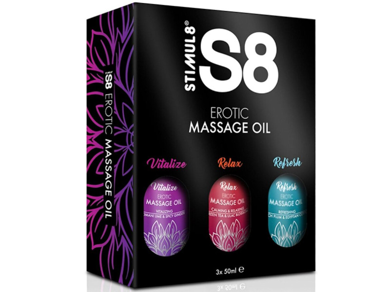 STIMUL8 - S8 MASSAGE OIL BOX 3 X 50 ML
