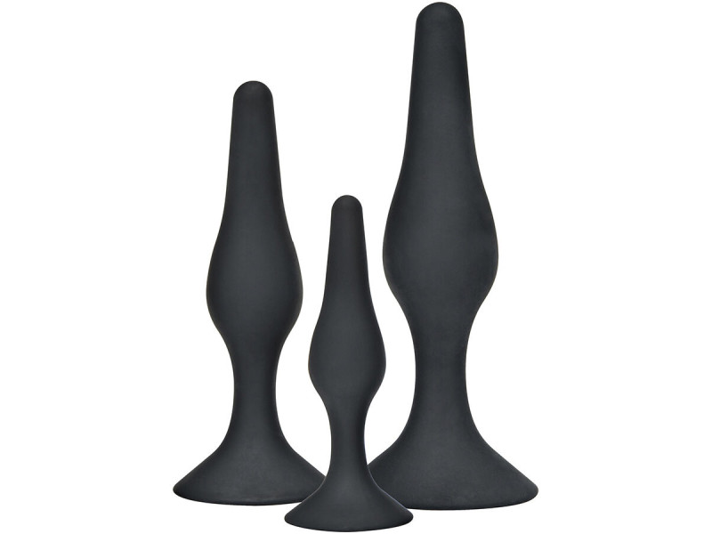 TOYJOY - ANAL PLAY CURVY COMPANIONS ANAL PLUG 3 PIECES BLACK