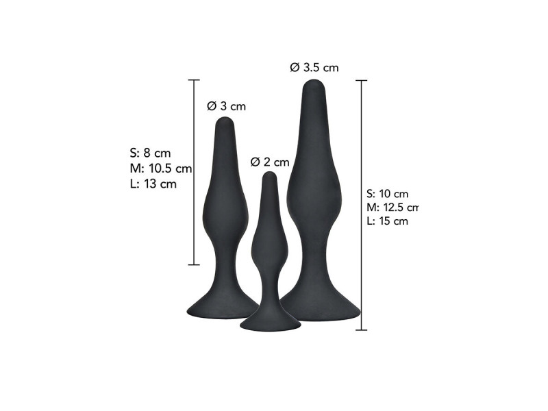 TOYJOY - ANAL PLAY CURVY COMPANIONS ANAL PLUG 3 PIECES BLACK