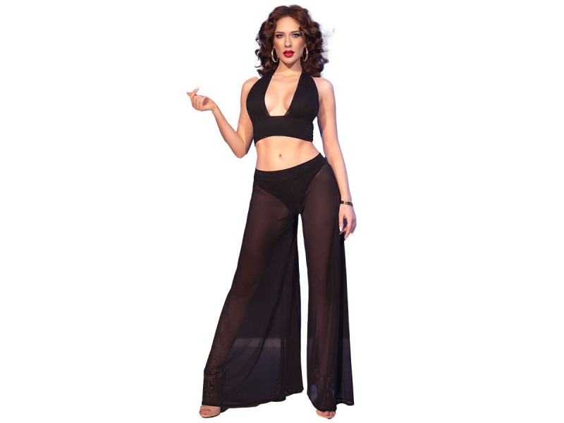 CHILIROSE - CR 4857 BLACK TOP AND PANTS SET SIZE XL