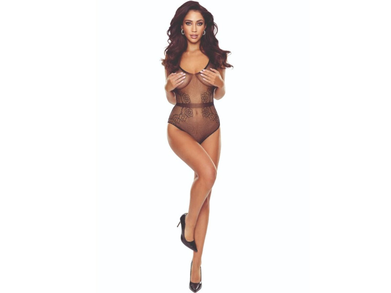 PASSION - BS115 BLACK GRID BODYSTOCKING