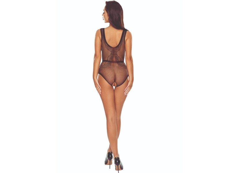 PASSION - BS115 BLACK GRID BODYSTOCKING