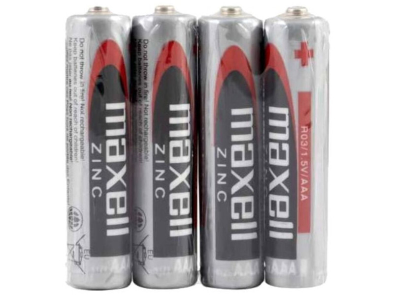 MAXELL - BATTERY SALINA MANGANESO AAA R03 RETRACTIL*4