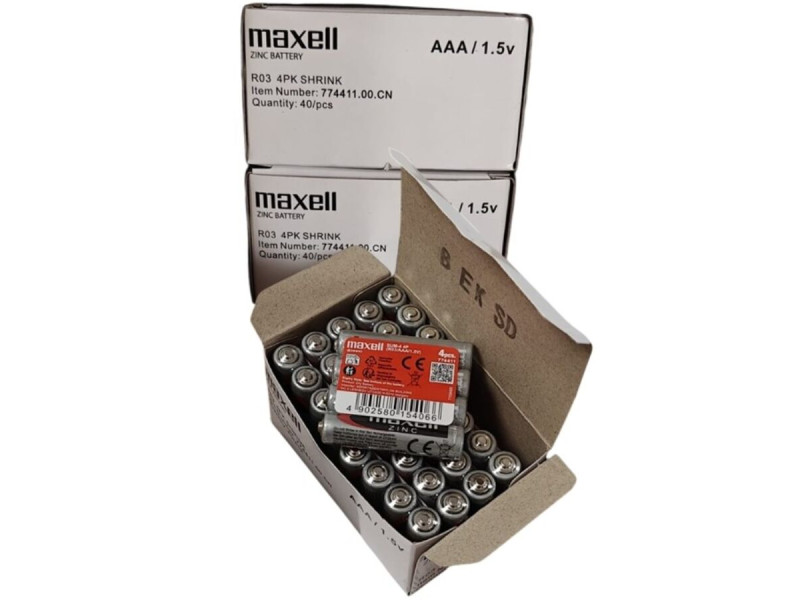 MAXELL - BATTERY SALINA MANGANESO AAA R03 RETRACTIL*4