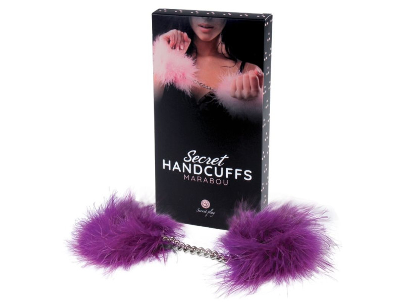 SECRETPLAY - PURPLE MARABOU HANDCUFFS