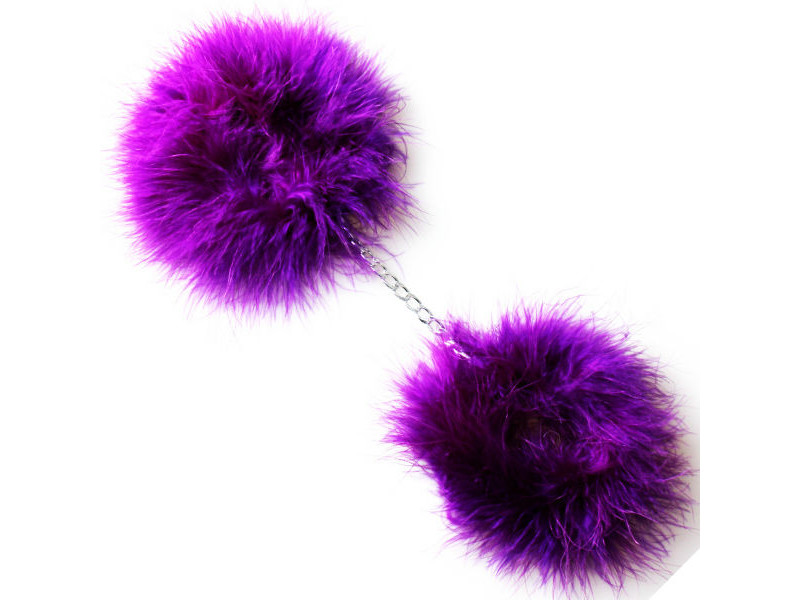 SECRETPLAY - PURPLE MARABOU HANDCUFFS