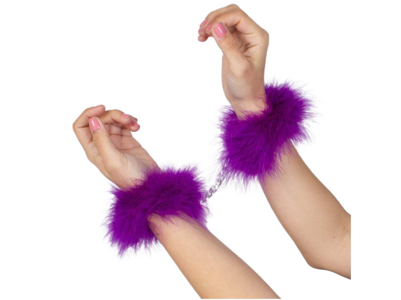 SECRETPLAY - PURPLE MARABOU HANDCUFFS