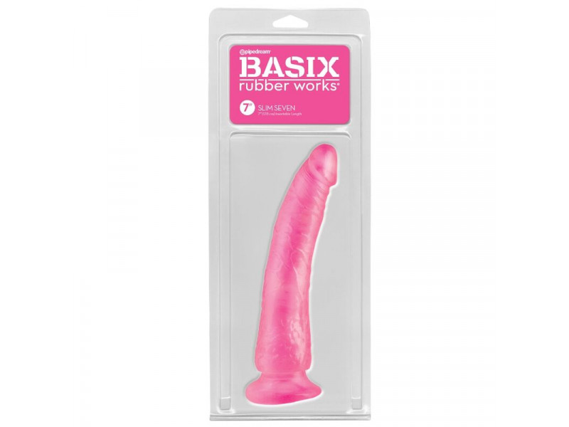 BASIX - JELLY PENIS SLIM 19 CM PINK