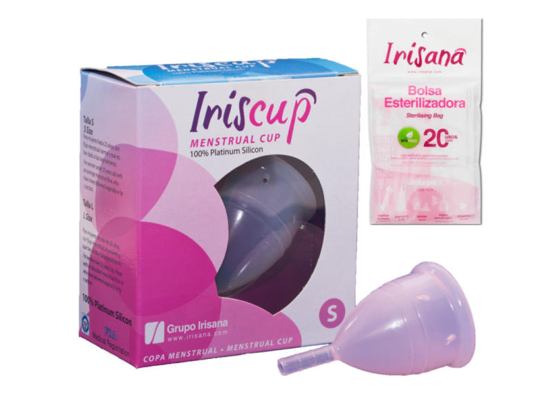 IRISCUP - SMALL PINK MONTH CUP A + FREE STERILIZER BAG