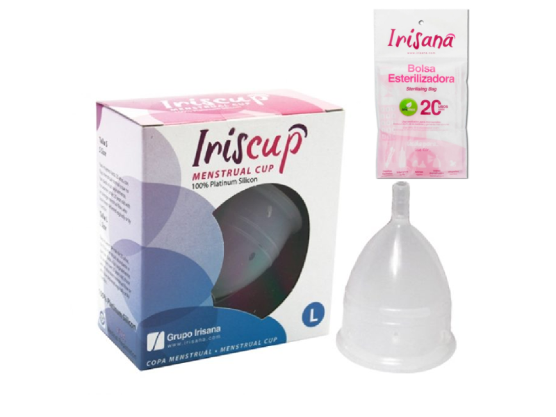 IRISCUP - LARGE PINK MONTH CUP + FREE STERILIZER BAG