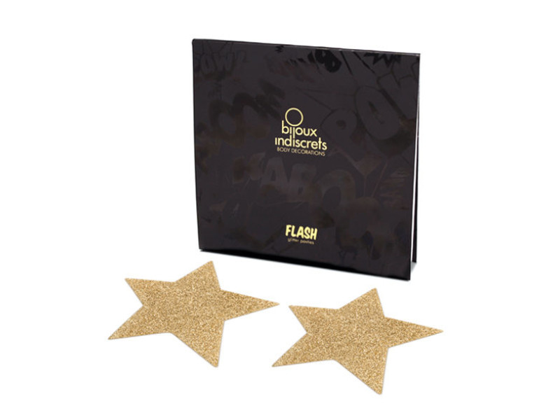 BIJOUX - INDISCRETS FLASH GOLDEN STAR NIPPLE COVERS